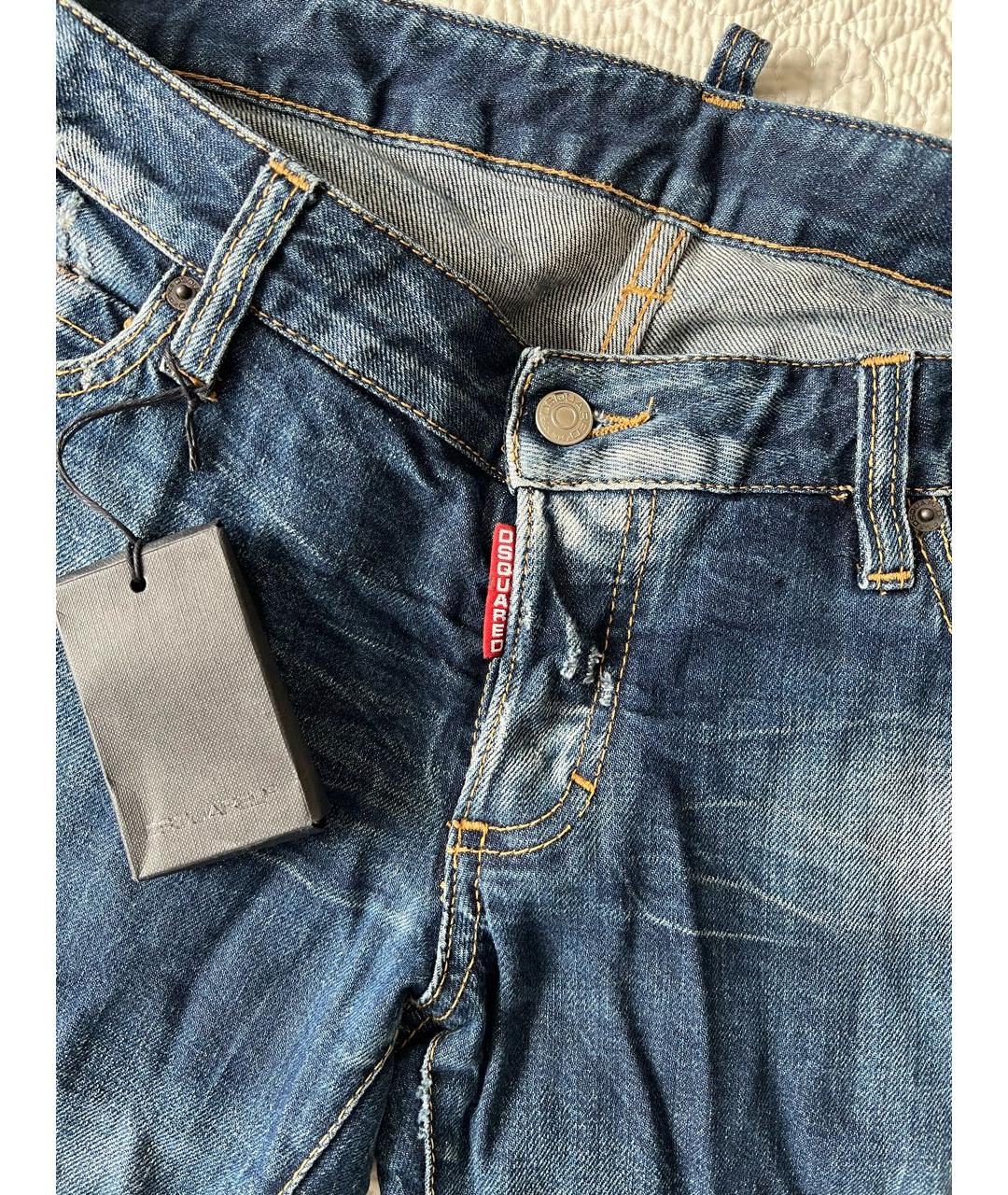 DSQUARED2 Синие хлопковые джинсы слим, фото 5
