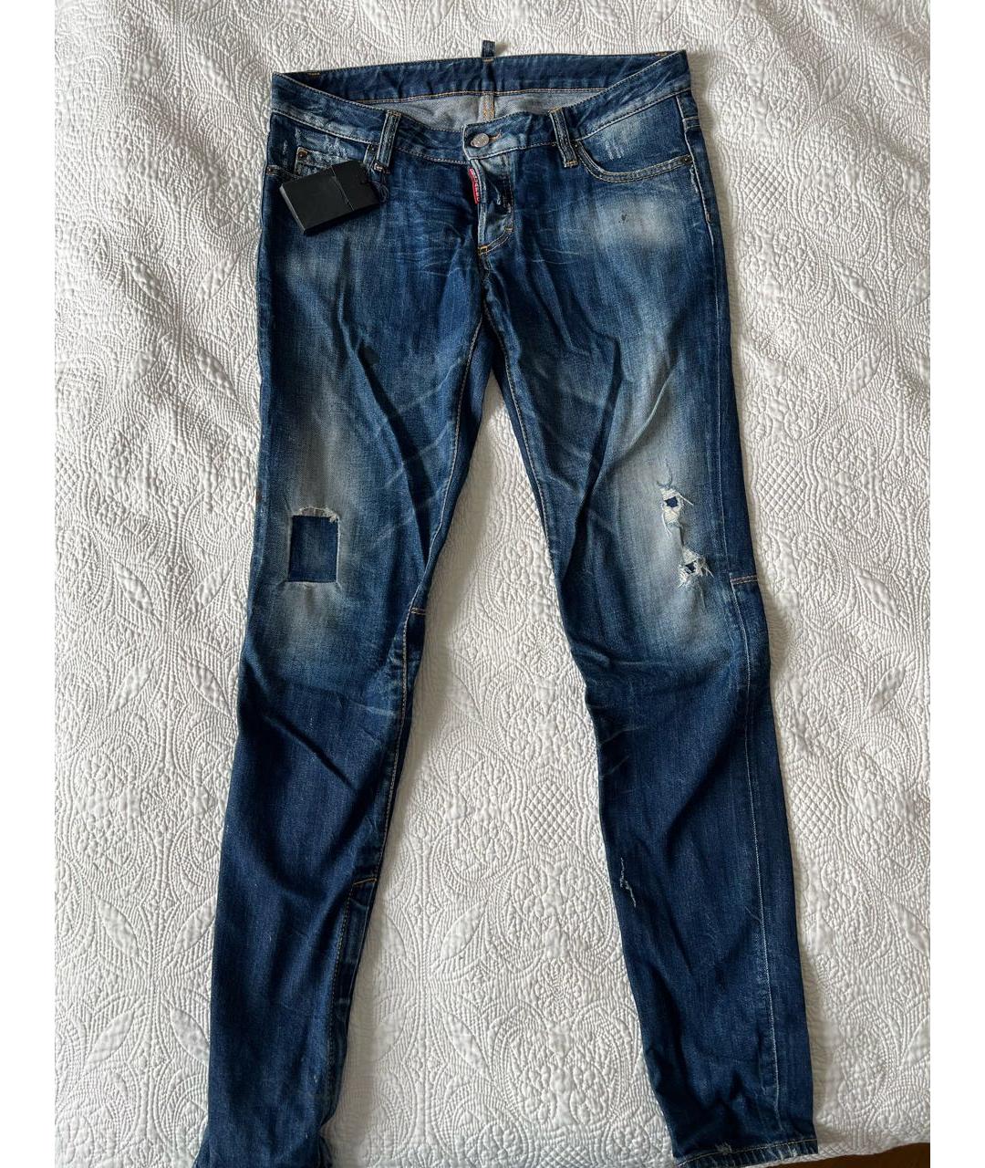 DSQUARED2 Синие хлопковые джинсы слим, фото 8