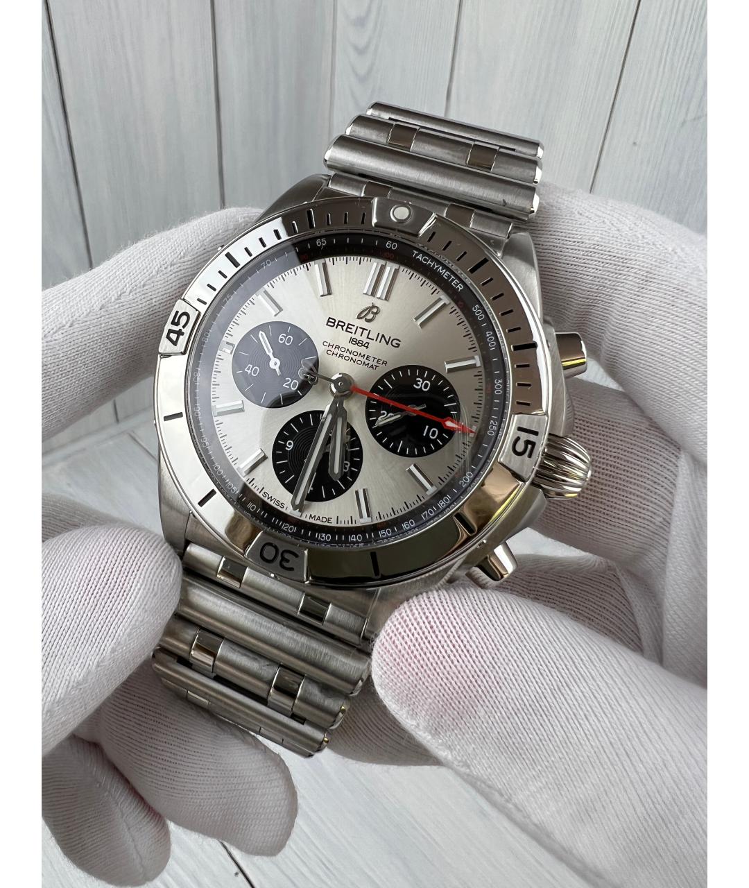 BREITLING Серебряные металлические часы, фото 2