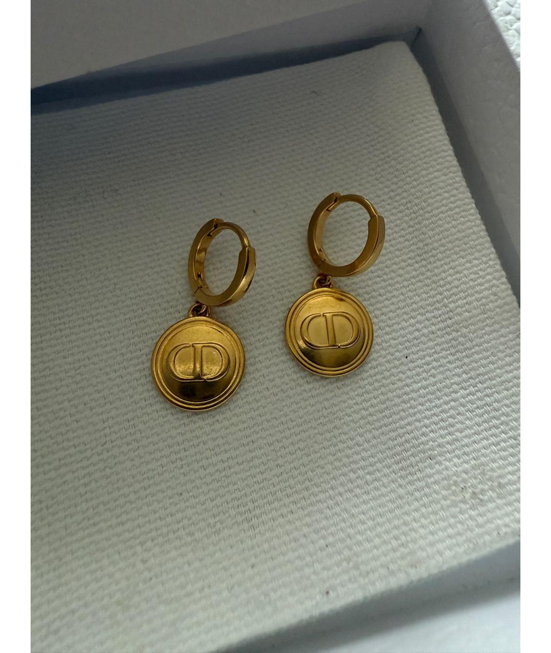 CHRISTIAN DIOR Золотые латунные серьги, фото 4