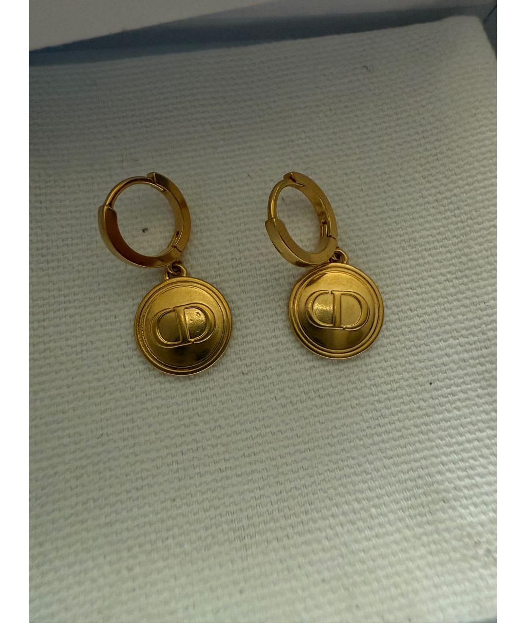 CHRISTIAN DIOR Золотые латунные серьги, фото 7