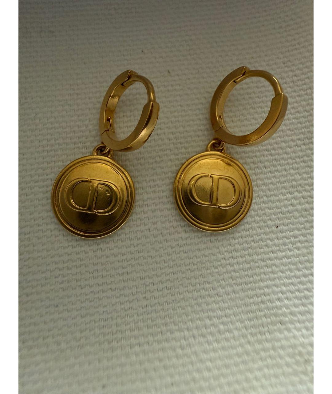 CHRISTIAN DIOR Золотые латунные серьги, фото 5