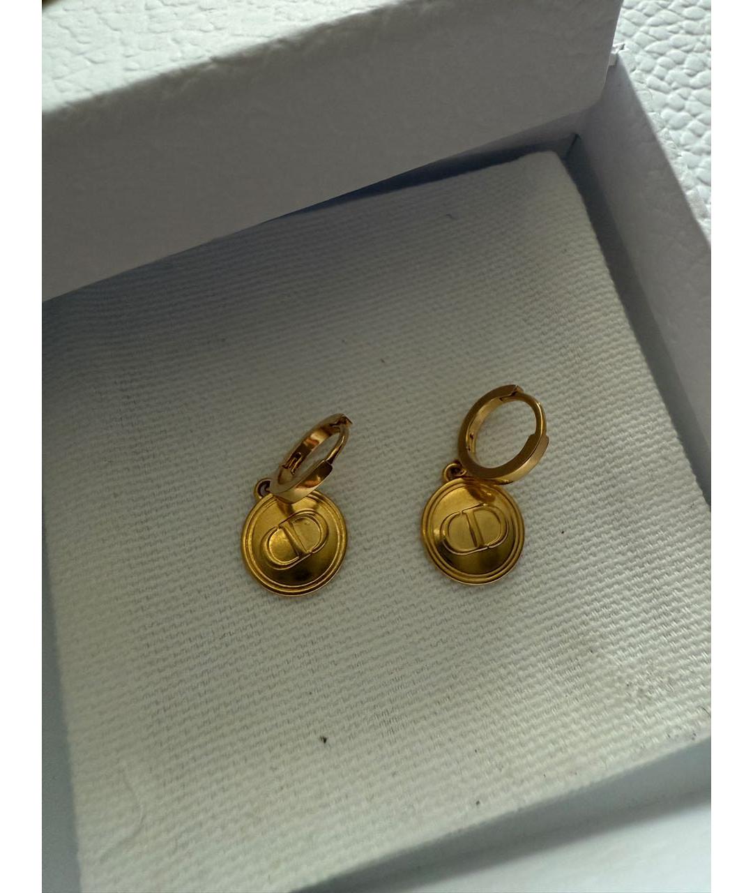 CHRISTIAN DIOR Золотые латунные серьги, фото 2