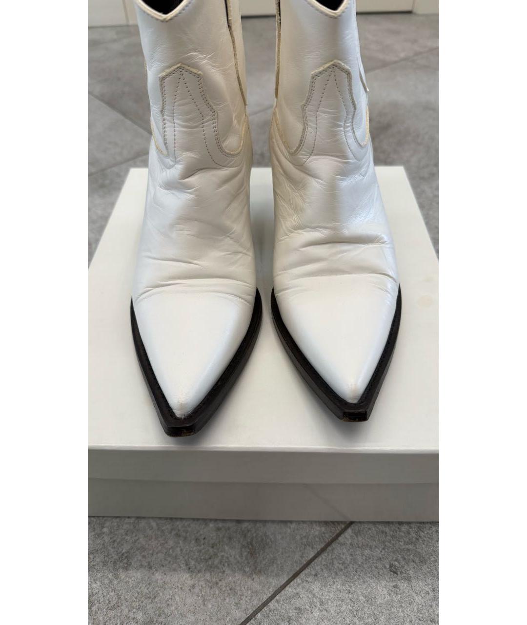 MAISON MARGIELA Белые кожаные ботильоны, фото 6