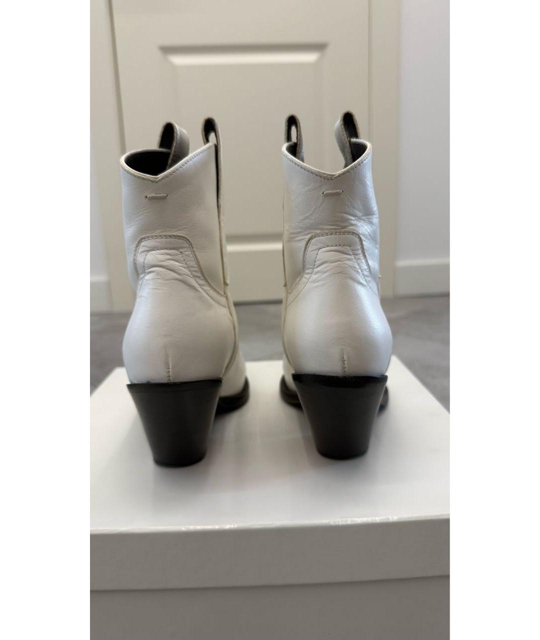 MAISON MARGIELA Белые кожаные ботильоны, фото 3