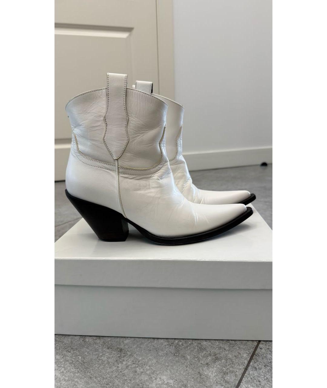 MAISON MARGIELA Белые кожаные ботильоны, фото 9