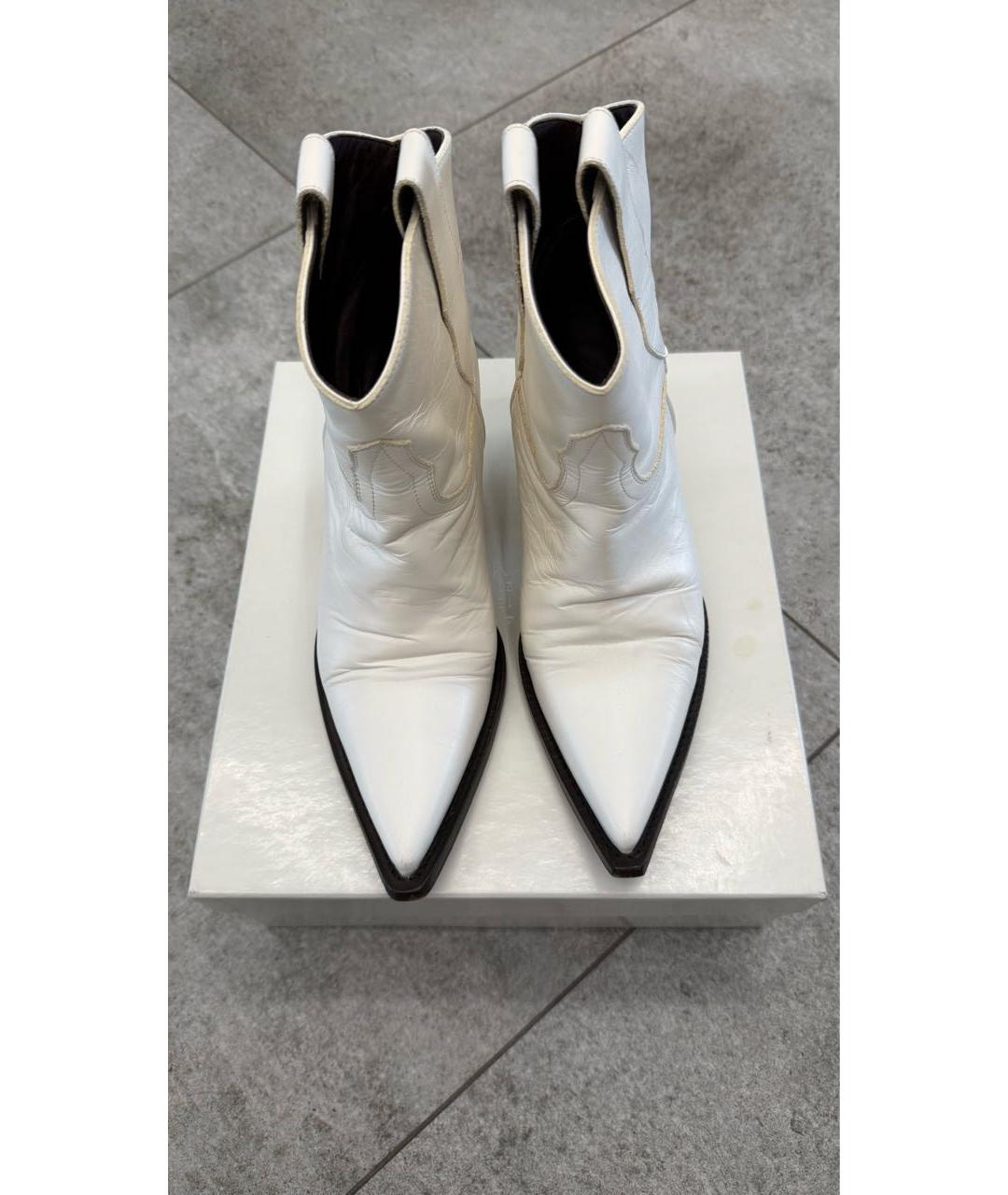 MAISON MARGIELA Белые кожаные ботильоны, фото 2
