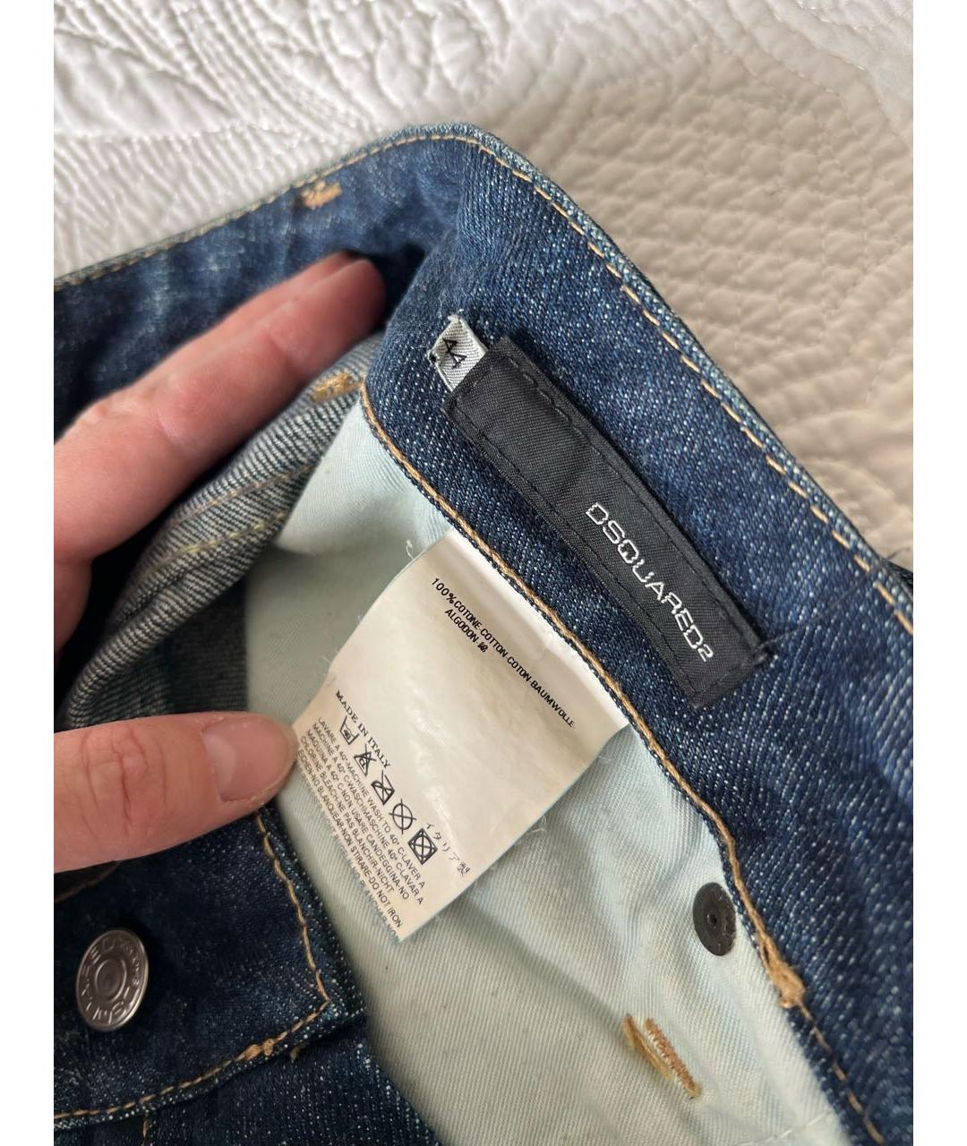 DSQUARED2 Синие хлопковые джинсы слим, фото 3