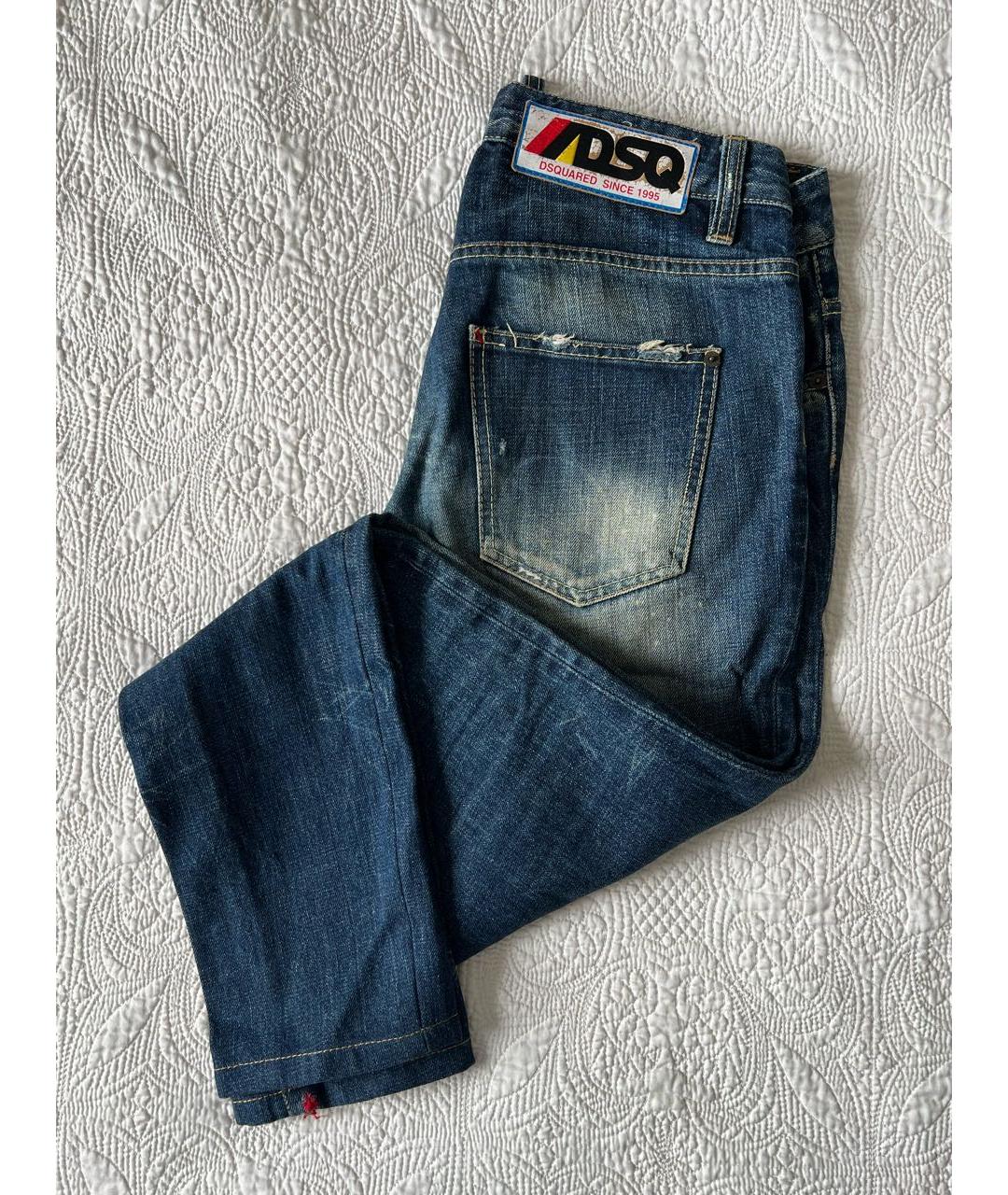 DSQUARED2 Синие хлопковые джинсы слим, фото 2