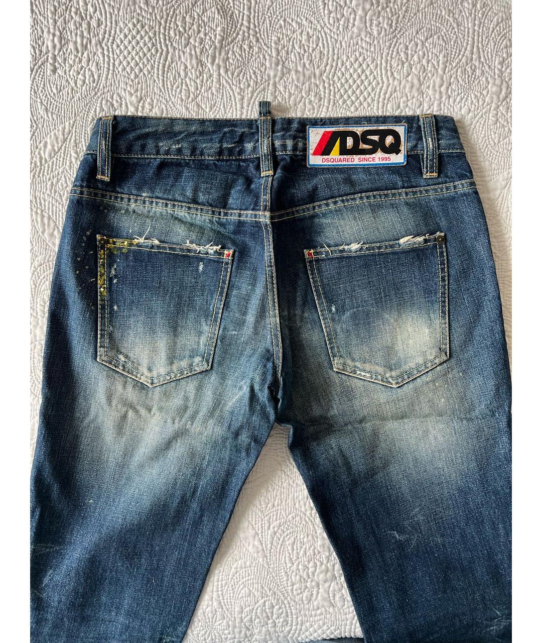DSQUARED2 Синие хлопковые джинсы слим, фото 4