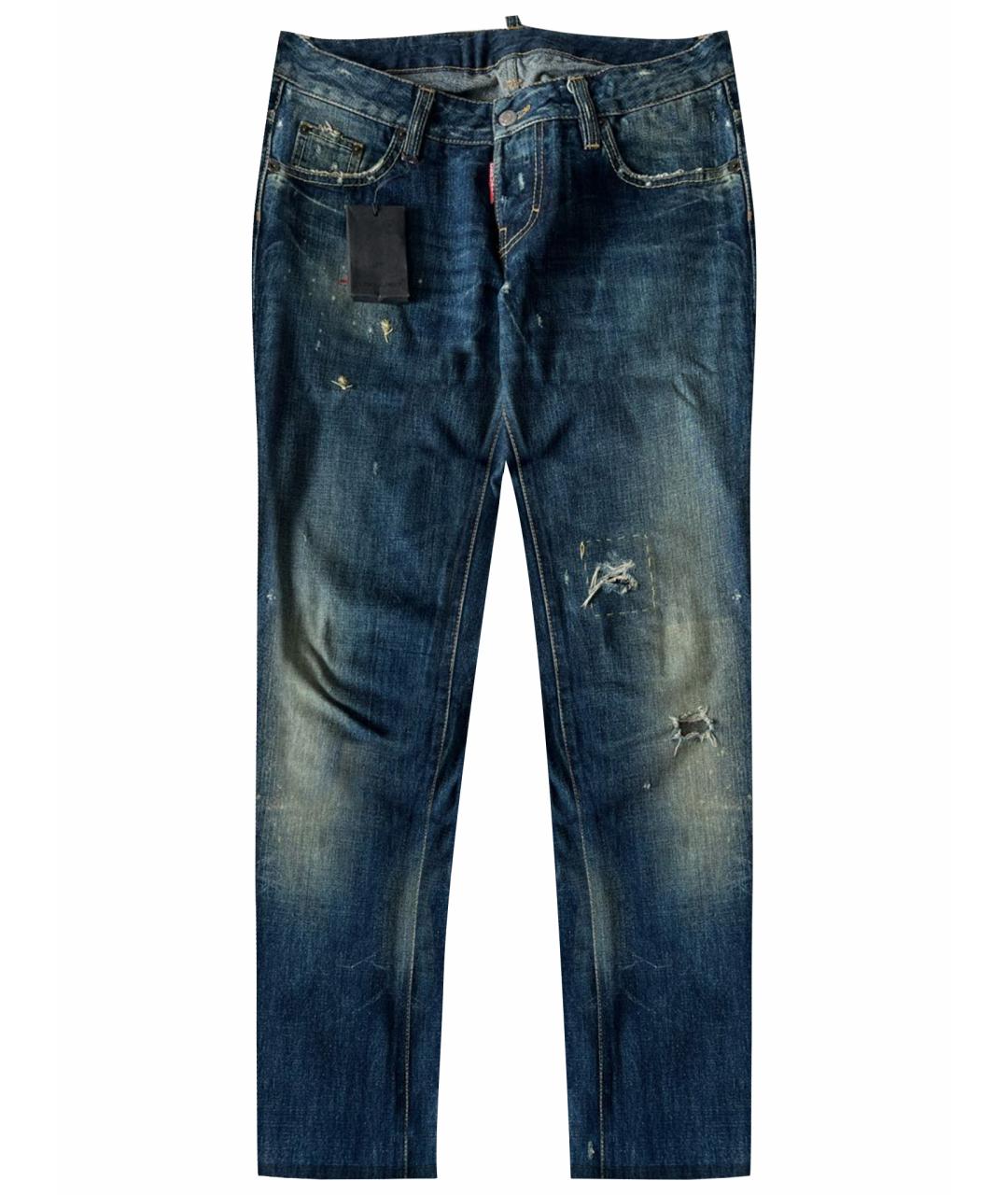 DSQUARED2 Синие хлопковые джинсы слим, фото 1