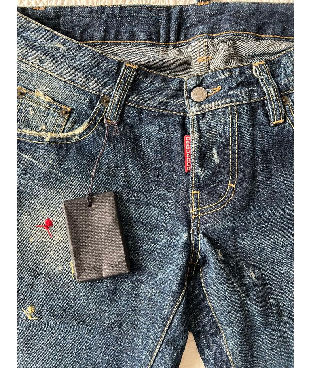 DSQUARED2 Синие хлопковые джинсы слим, фото 5