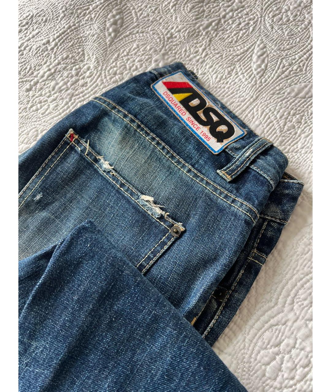 DSQUARED2 Синие хлопковые джинсы слим, фото 6