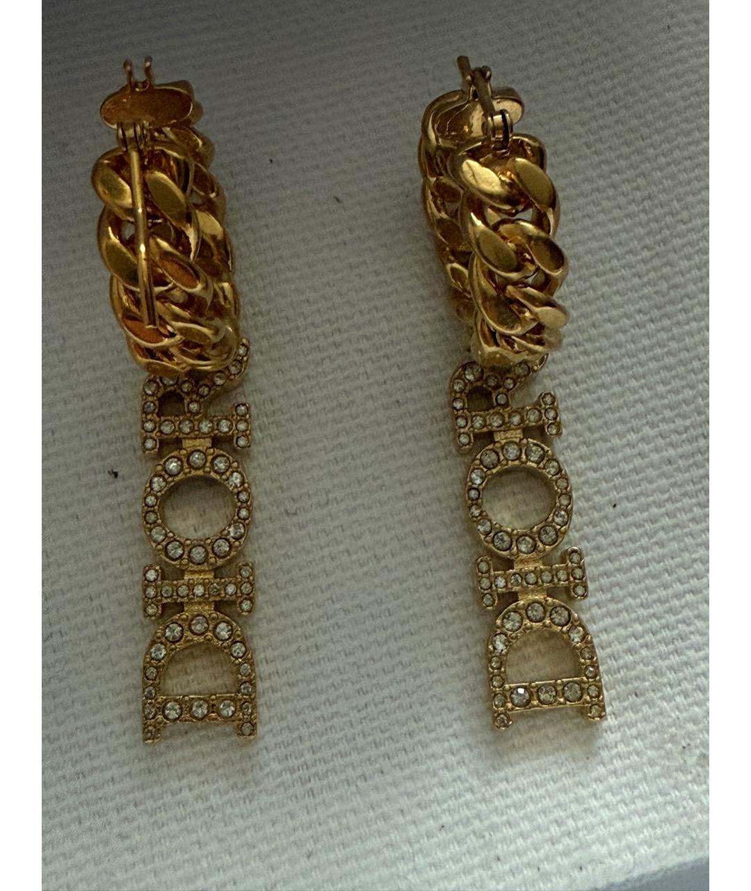 CHRISTIAN DIOR Золотые латунные серьги, фото 5