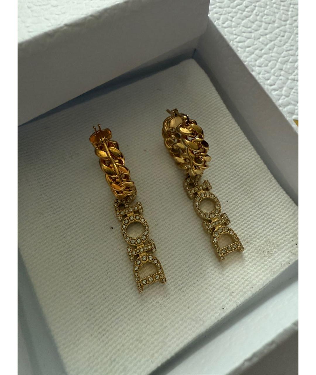 CHRISTIAN DIOR Золотые латунные серьги, фото 4