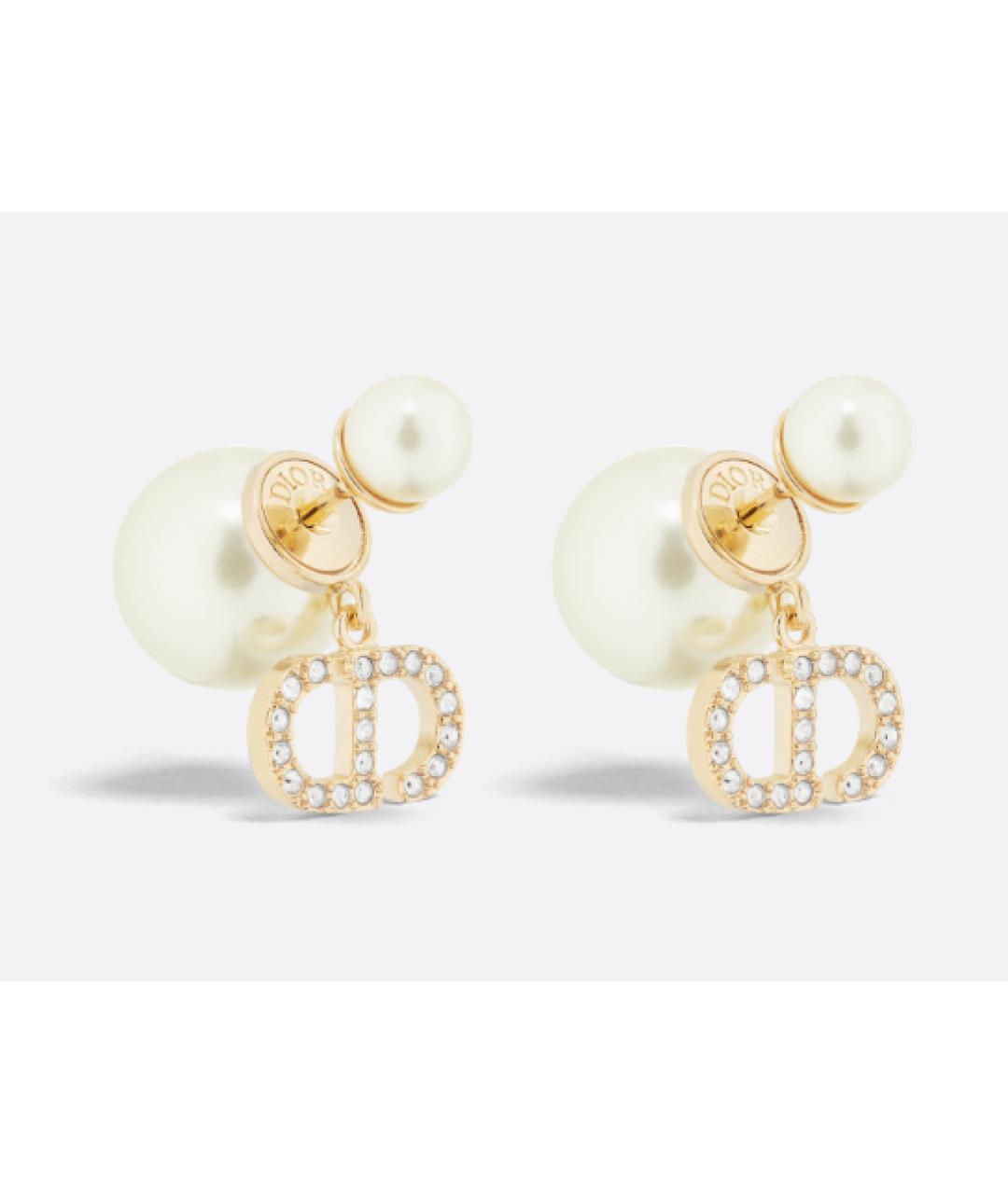 CHRISTIAN DIOR Золотые латунные серьги, фото 9