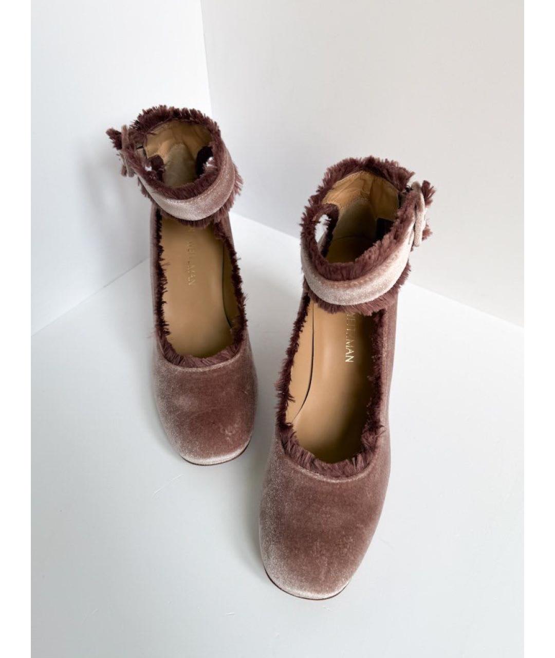 STUART WEITZMAN Розовые бархатные туфли, фото 3