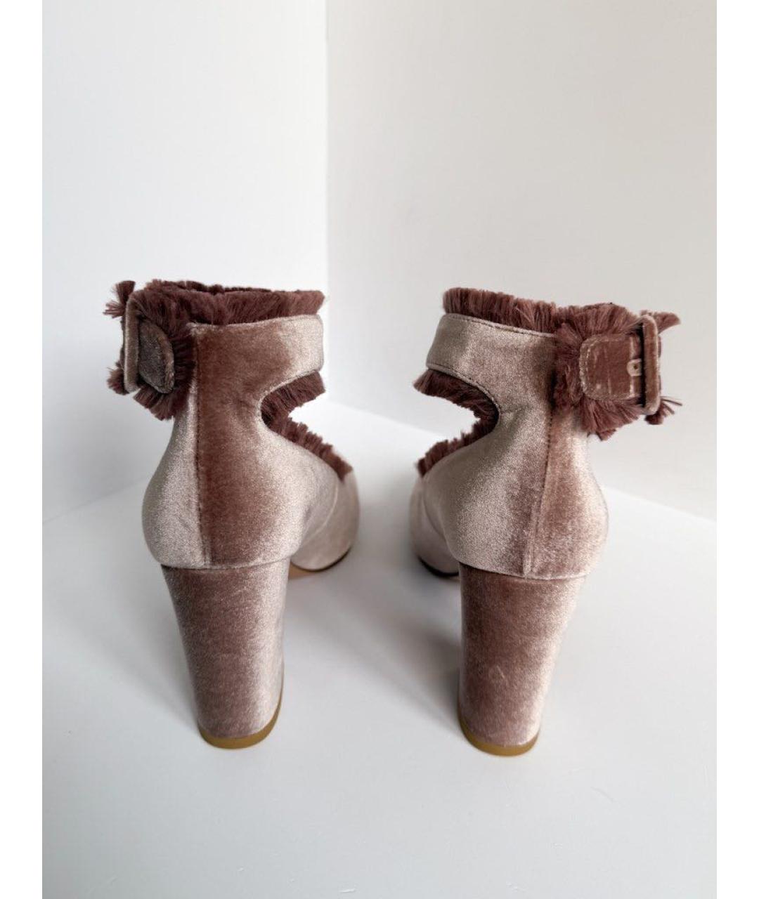 STUART WEITZMAN Розовые бархатные туфли, фото 4