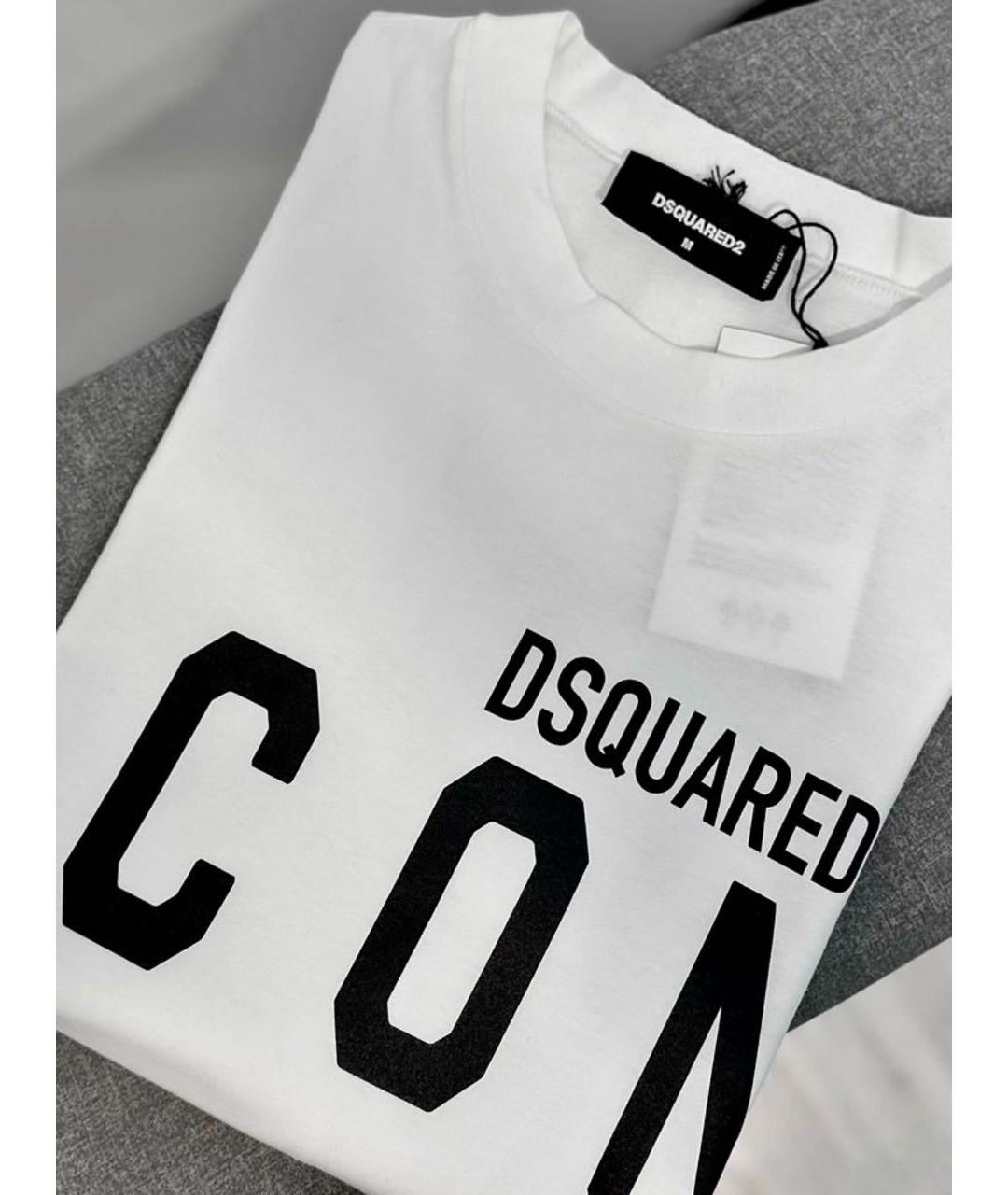 DSQUARED2 Белая хлопковая футболка, фото 2