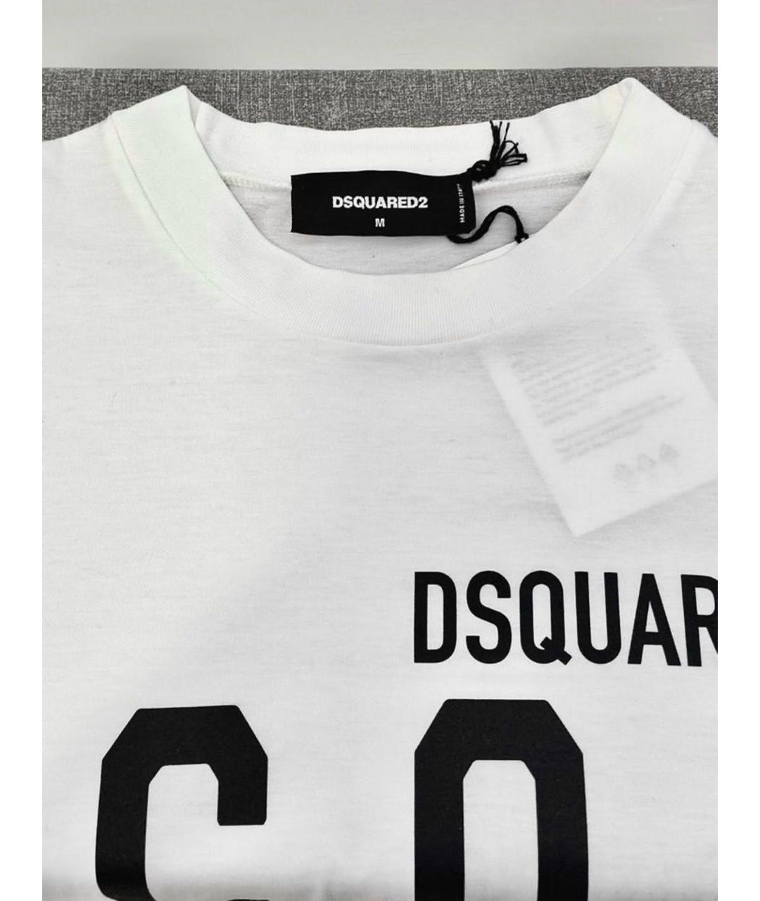 DSQUARED2 Белая хлопковая футболка, фото 3