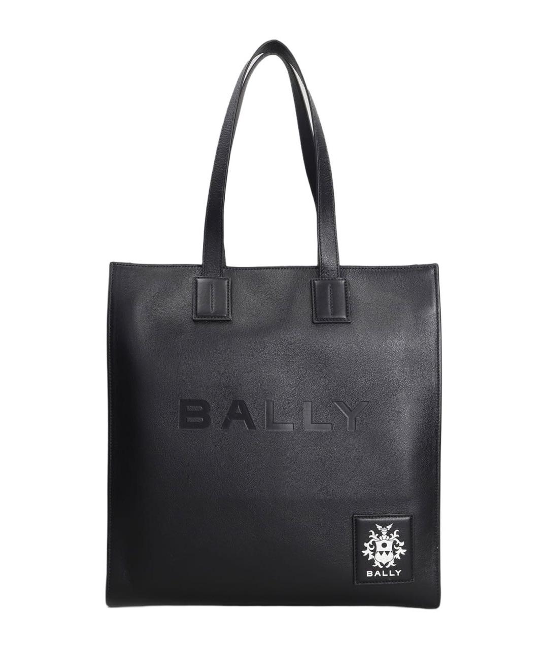 BALLY Черная кожаная сумка тоут, фото 1