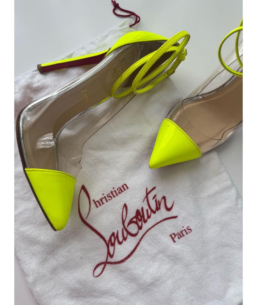 CHRISTIAN LOUBOUTIN Желтые туфли из лакированной кожи, фото 6