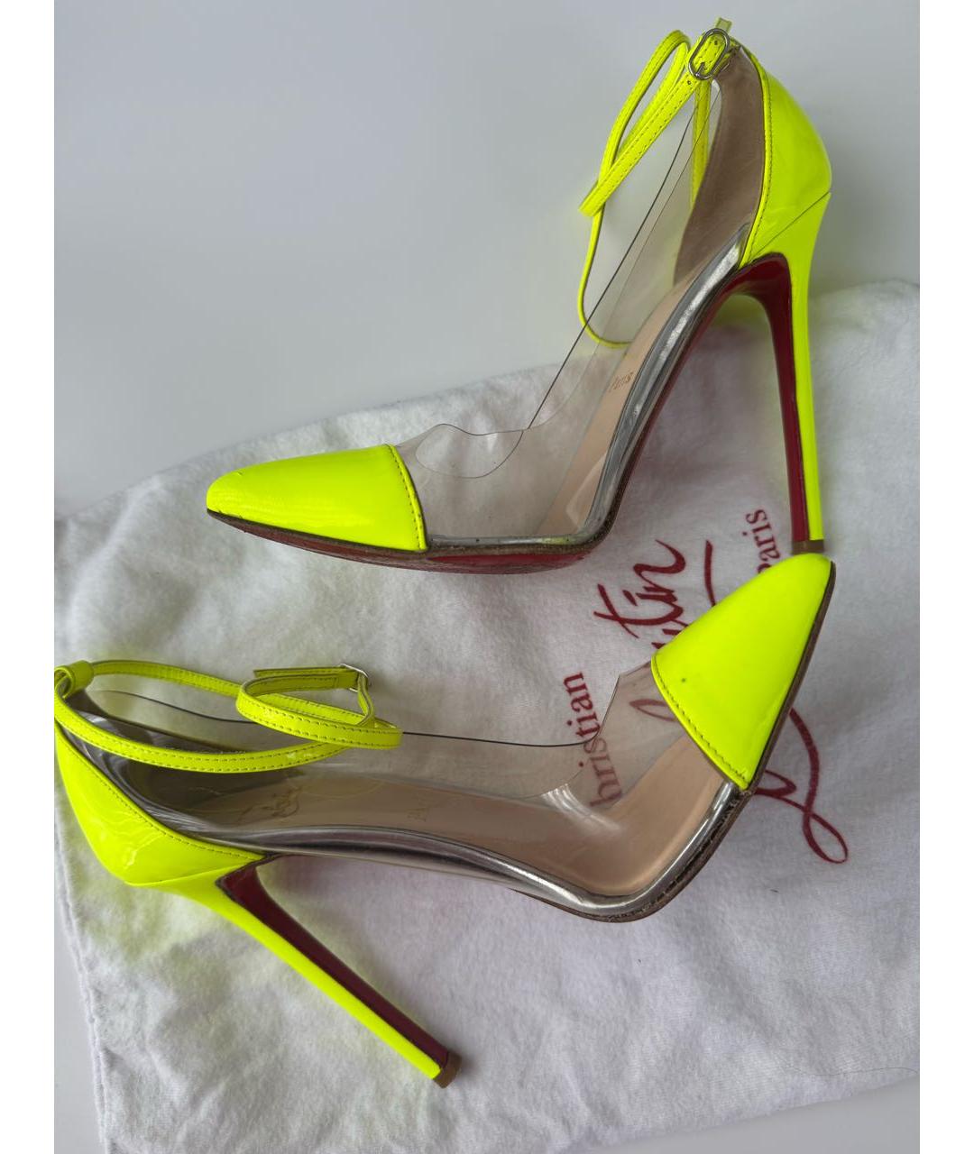 CHRISTIAN LOUBOUTIN Желтые туфли из лакированной кожи, фото 7