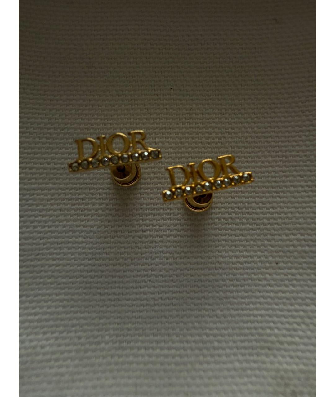 CHRISTIAN DIOR Золотые латунные серьги, фото 4