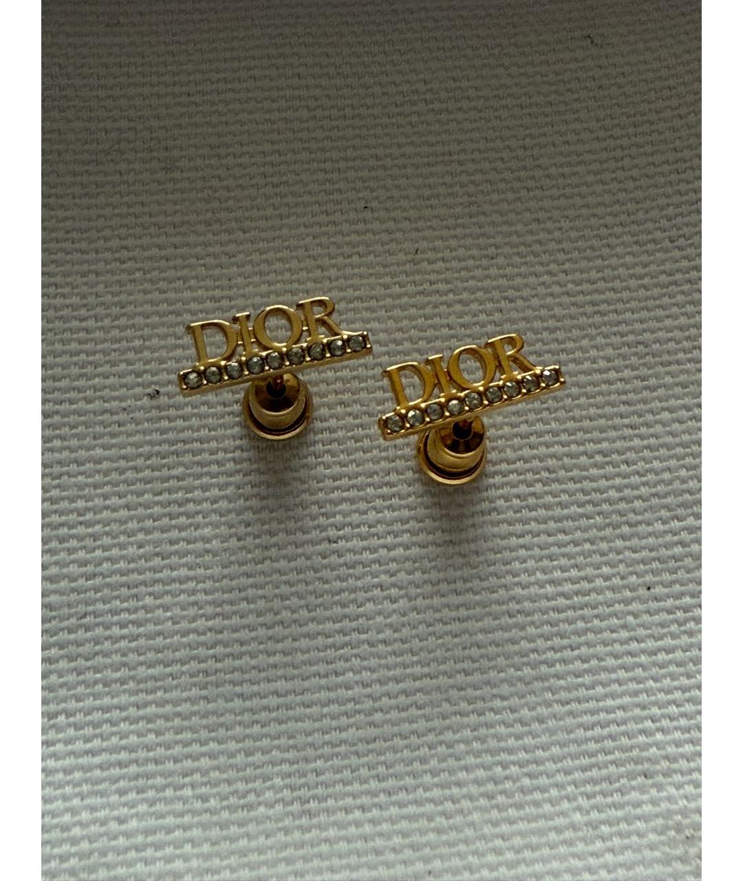 CHRISTIAN DIOR Золотые латунные серьги, фото 7