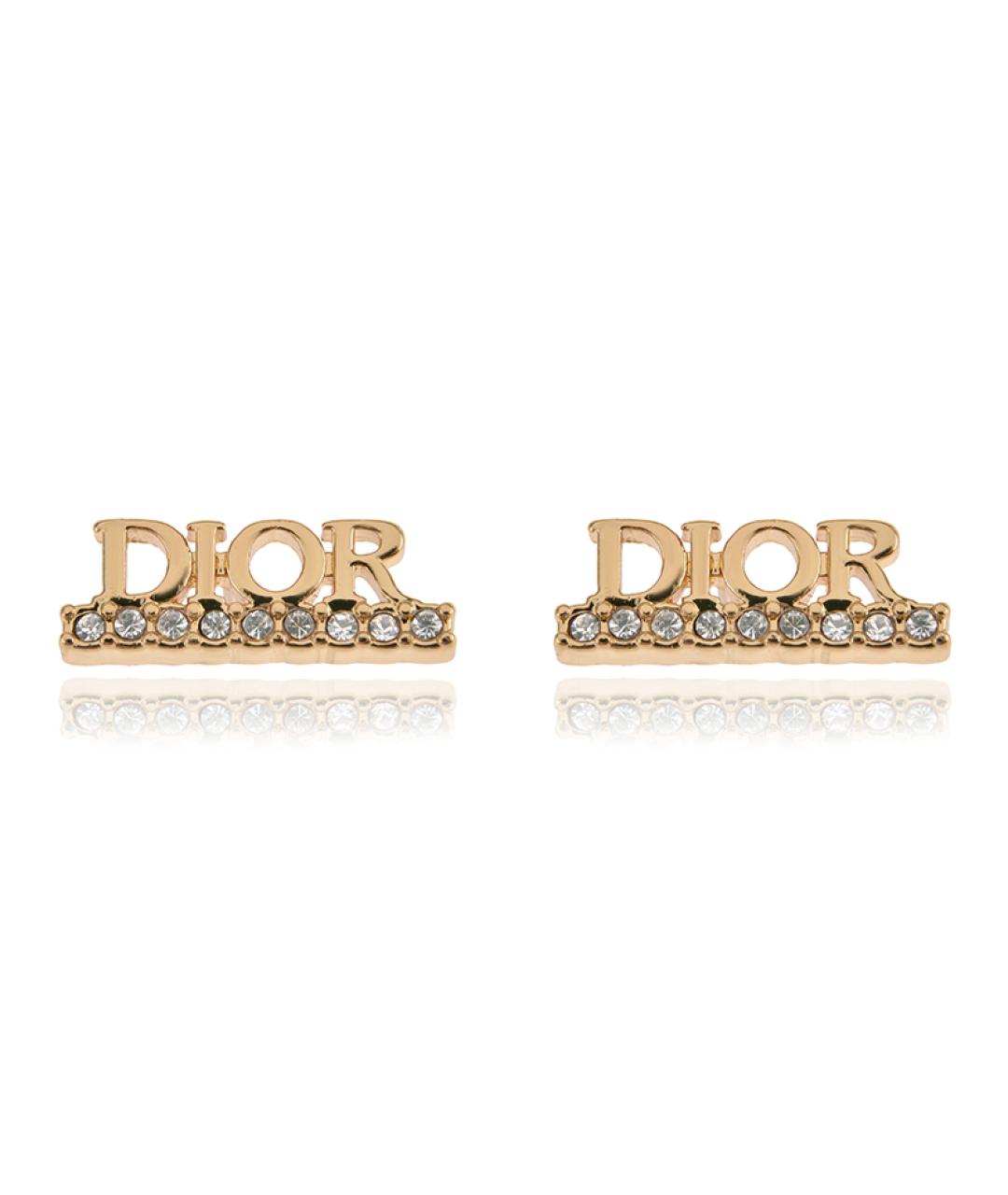 CHRISTIAN DIOR Золотые латунные серьги, фото 9