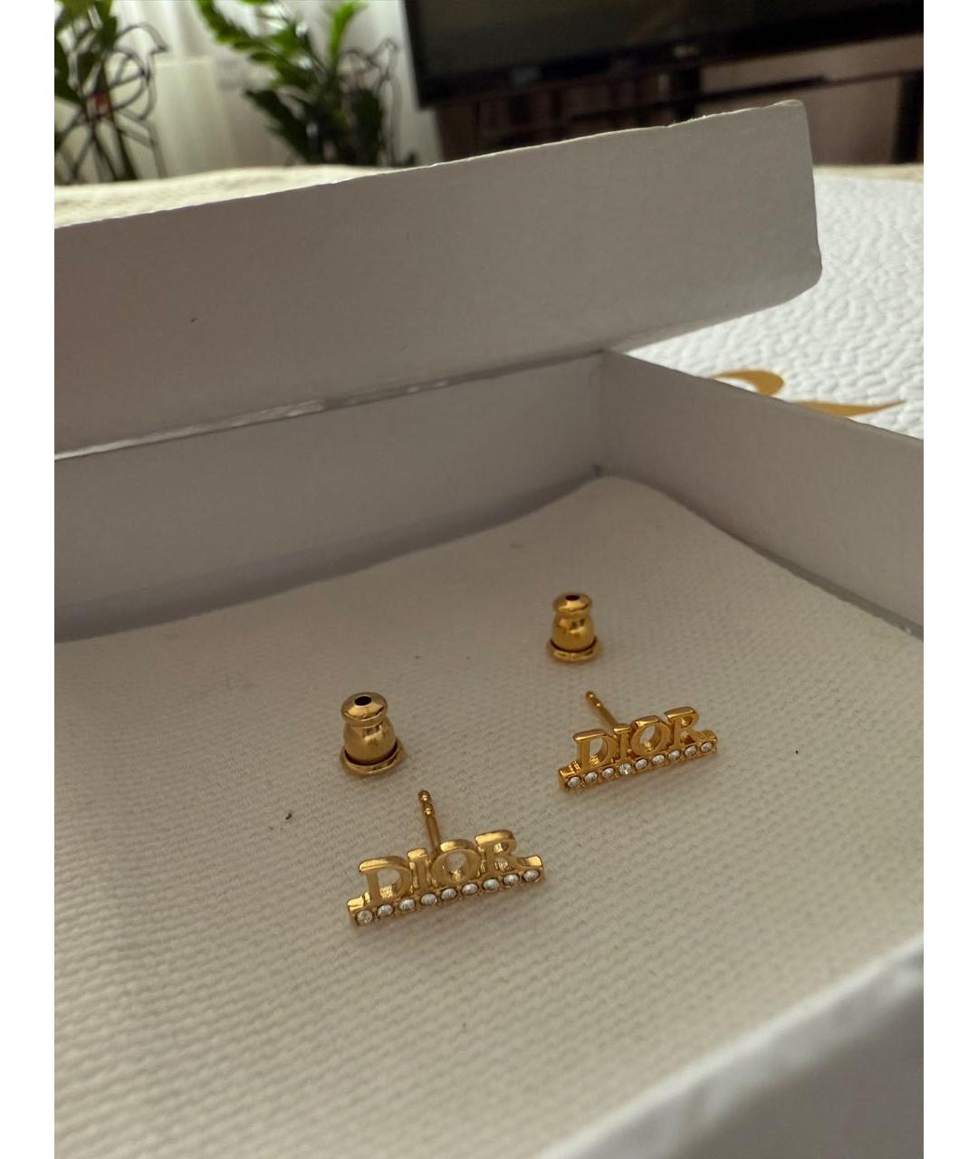 CHRISTIAN DIOR Золотые латунные серьги, фото 8