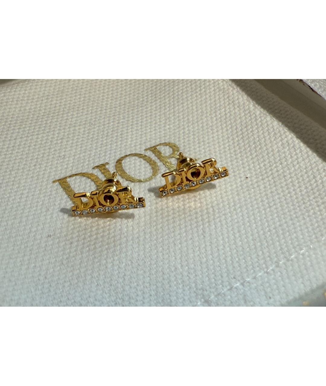 CHRISTIAN DIOR Золотые латунные серьги, фото 2