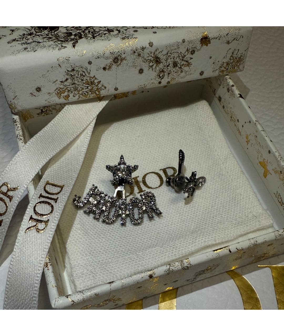 CHRISTIAN DIOR Золотые латунные серьги, фото 2