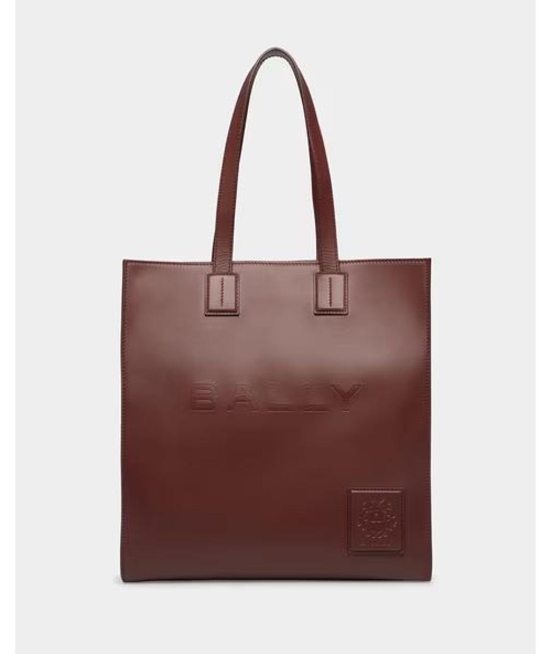 BALLY Коричневая кожаная сумка тоут, фото 4