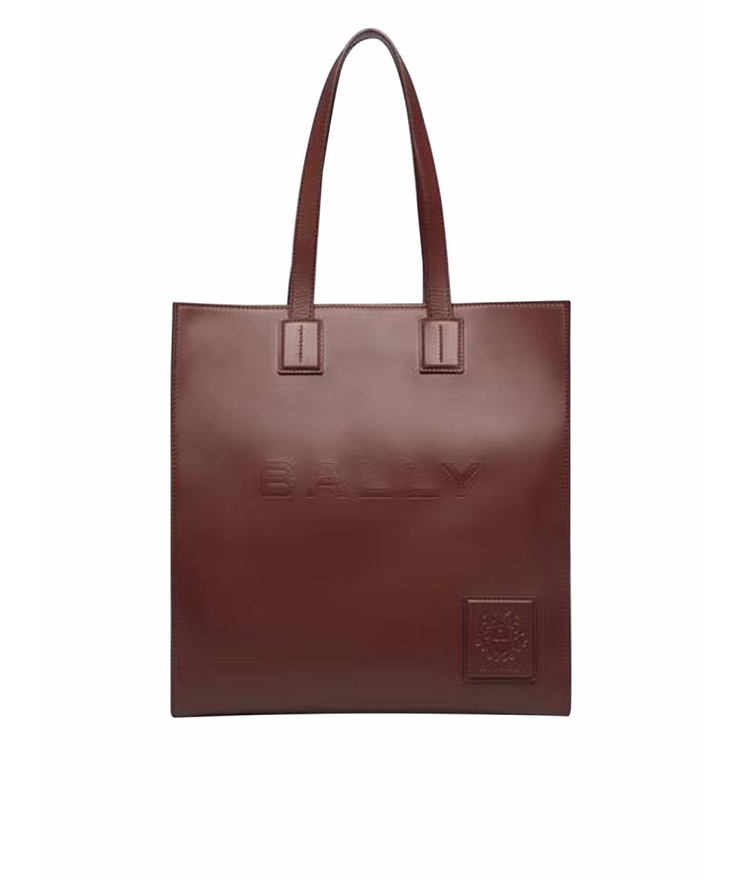 BALLY Коричневая кожаная сумка тоут, фото 1
