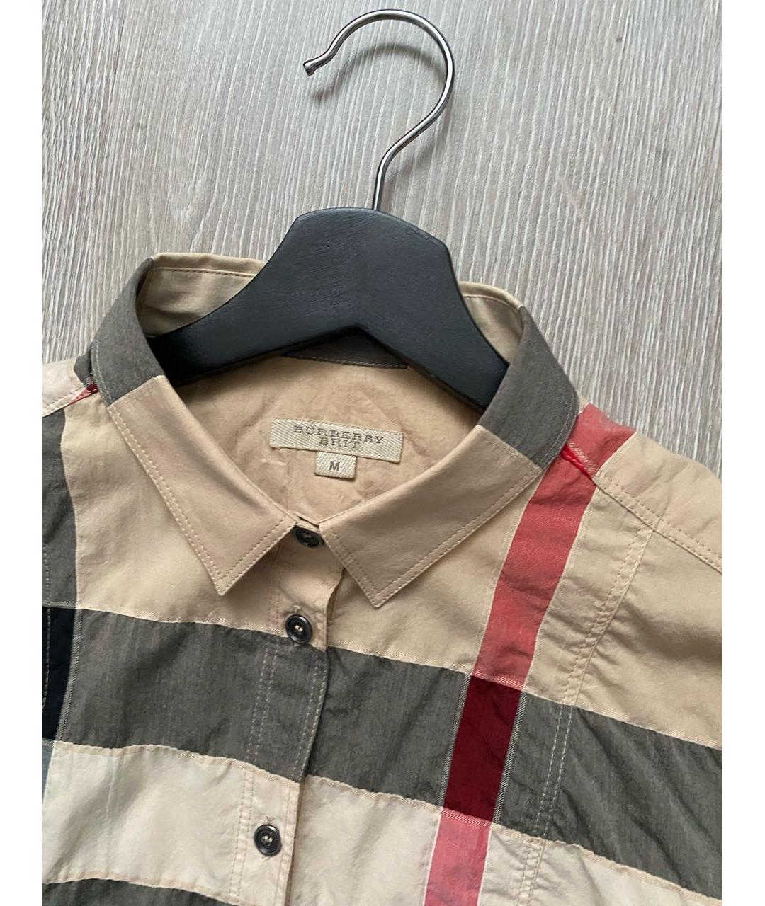 BURBERRY Бежевая хлопковая рубашка, фото 6