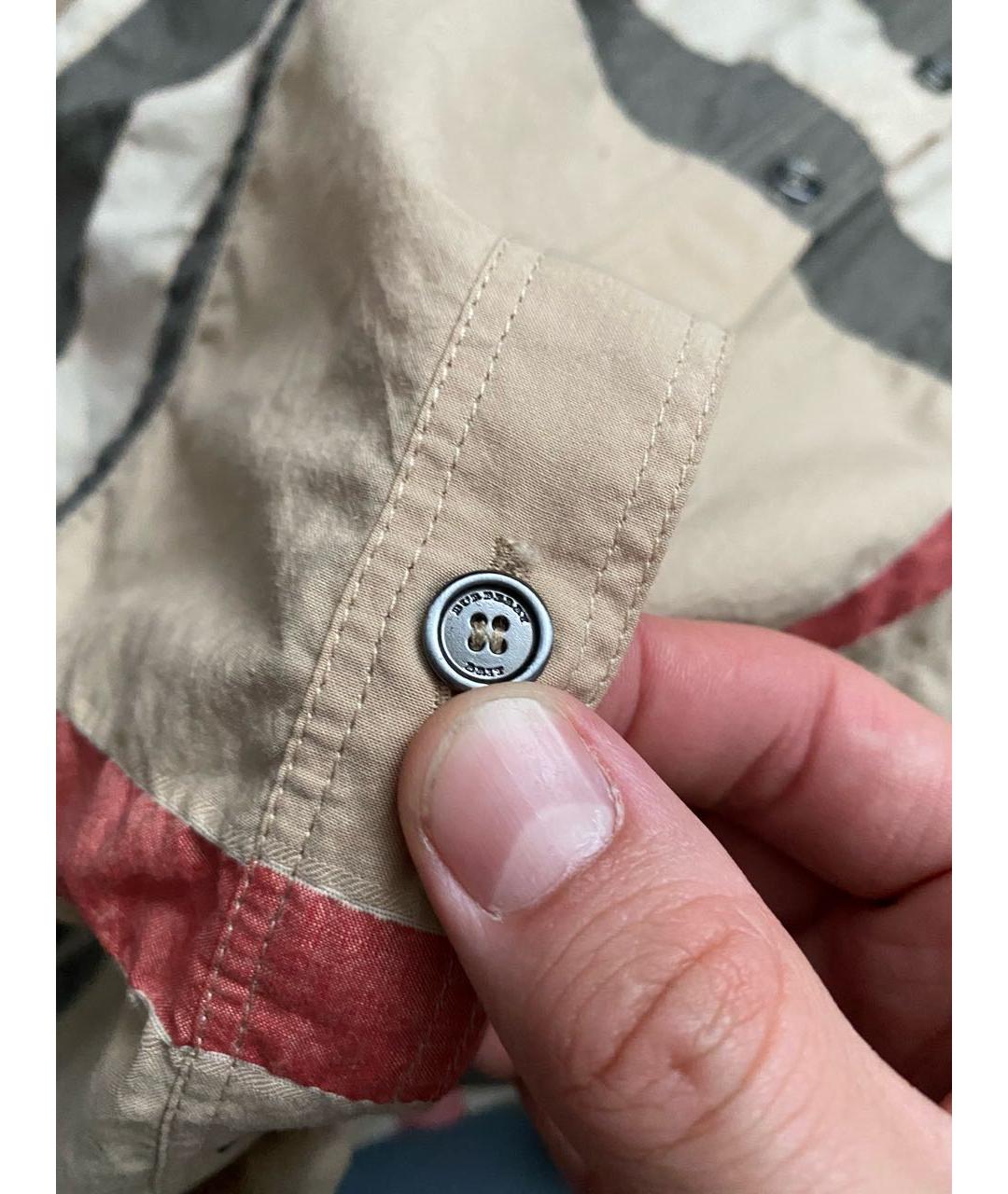BURBERRY Бежевая хлопковая рубашка, фото 3