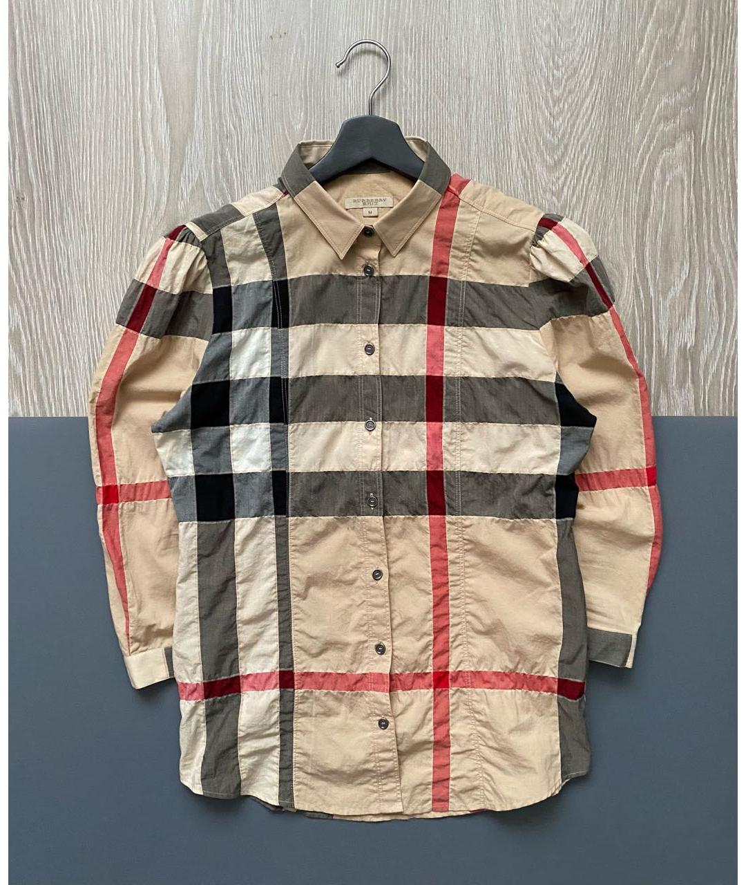 BURBERRY Бежевая хлопковая рубашка, фото 7