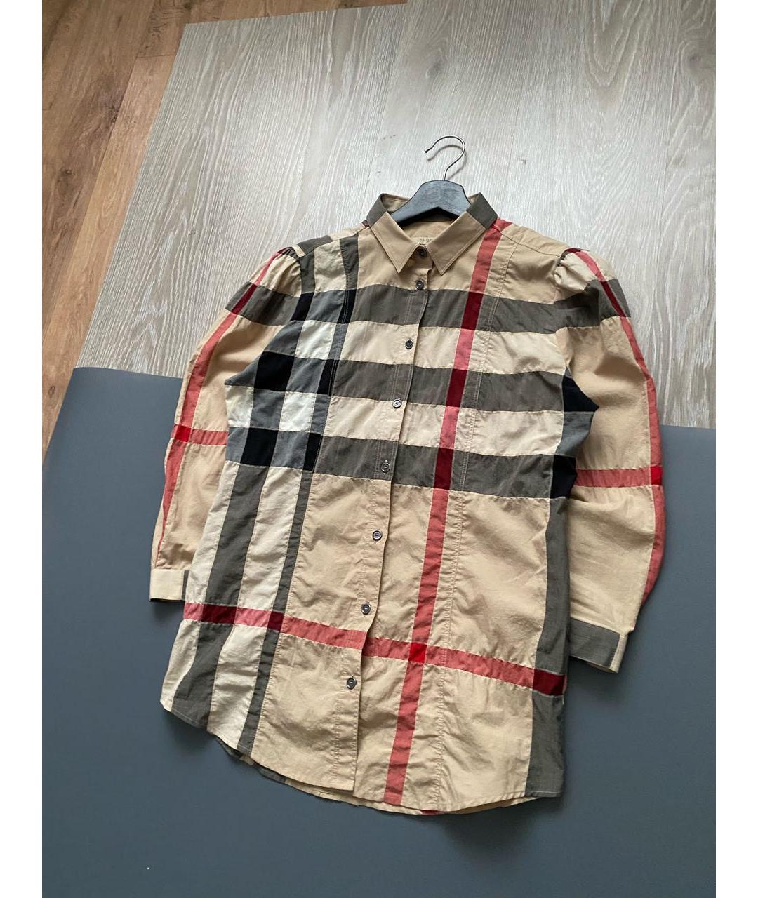 BURBERRY Бежевая хлопковая рубашка, фото 2