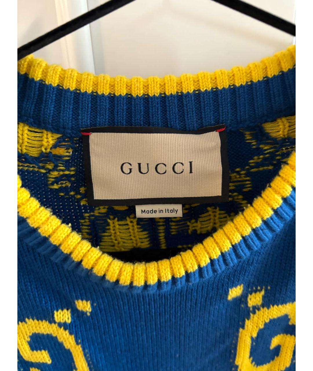 GUCCI Синий хлопковый джемпер / свитер, фото 3