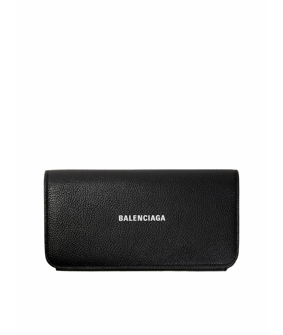 BALENCIAGA Черный кожаный кошелек, фото 1