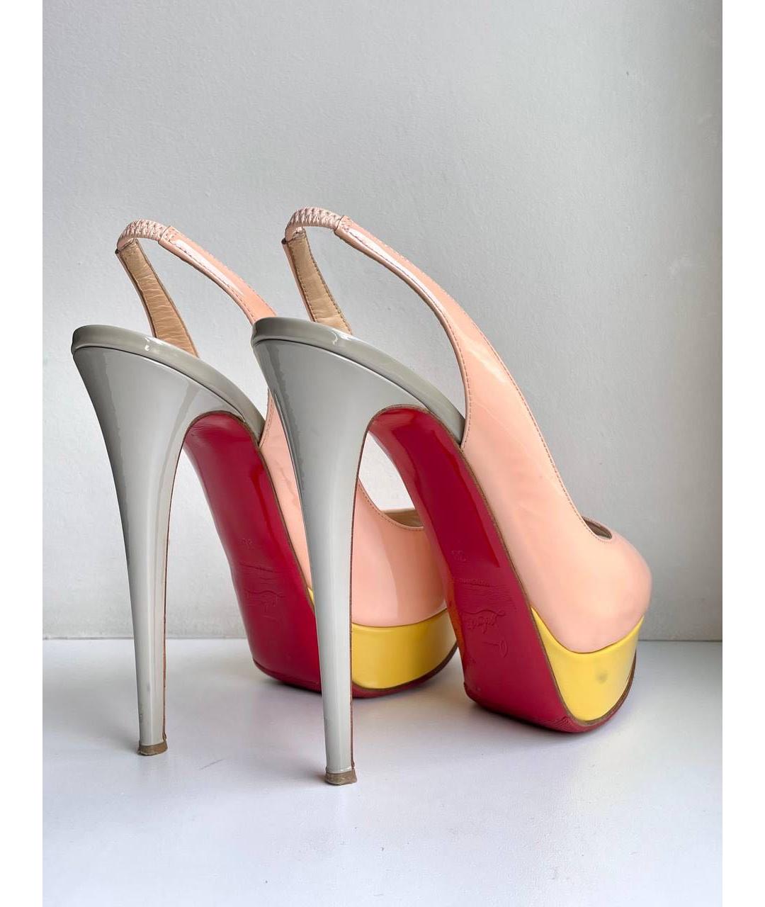 CHRISTIAN LOUBOUTIN Розовые босоножки из лакированной кожи, фото 3