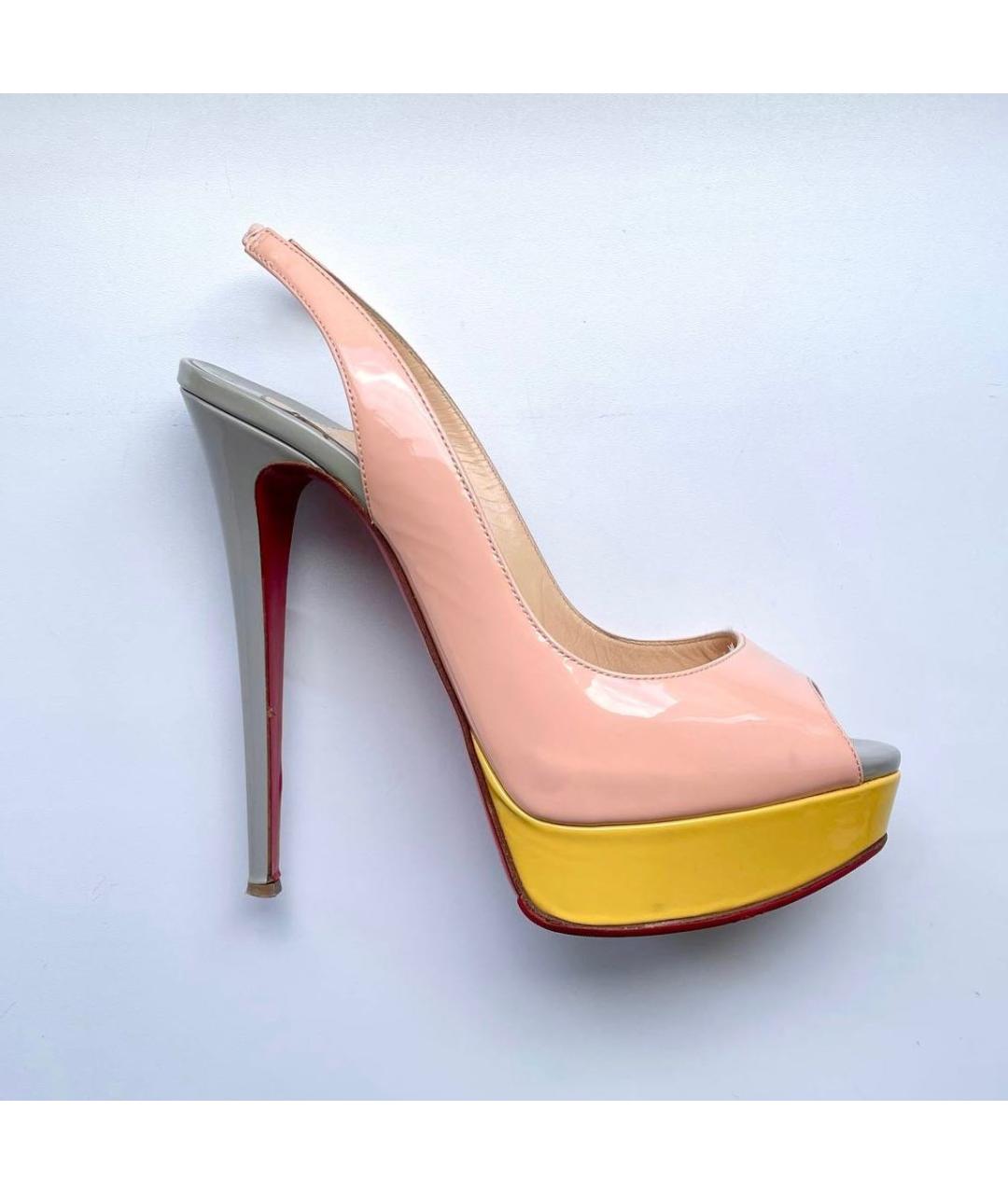 CHRISTIAN LOUBOUTIN Розовые босоножки из лакированной кожи, фото 9