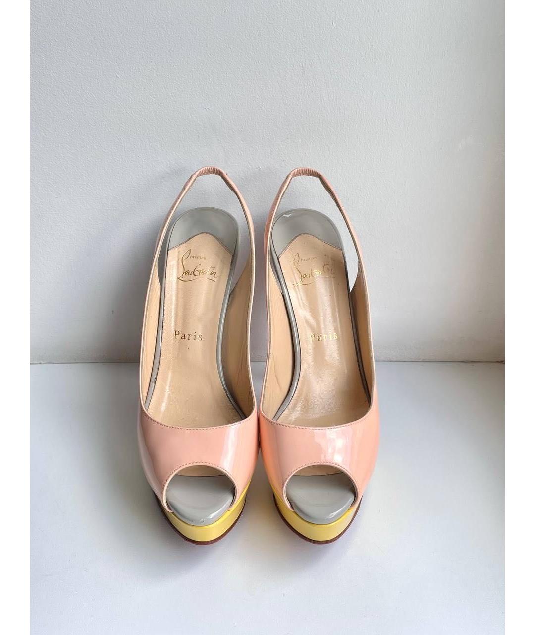 CHRISTIAN LOUBOUTIN Розовые босоножки из лакированной кожи, фото 5