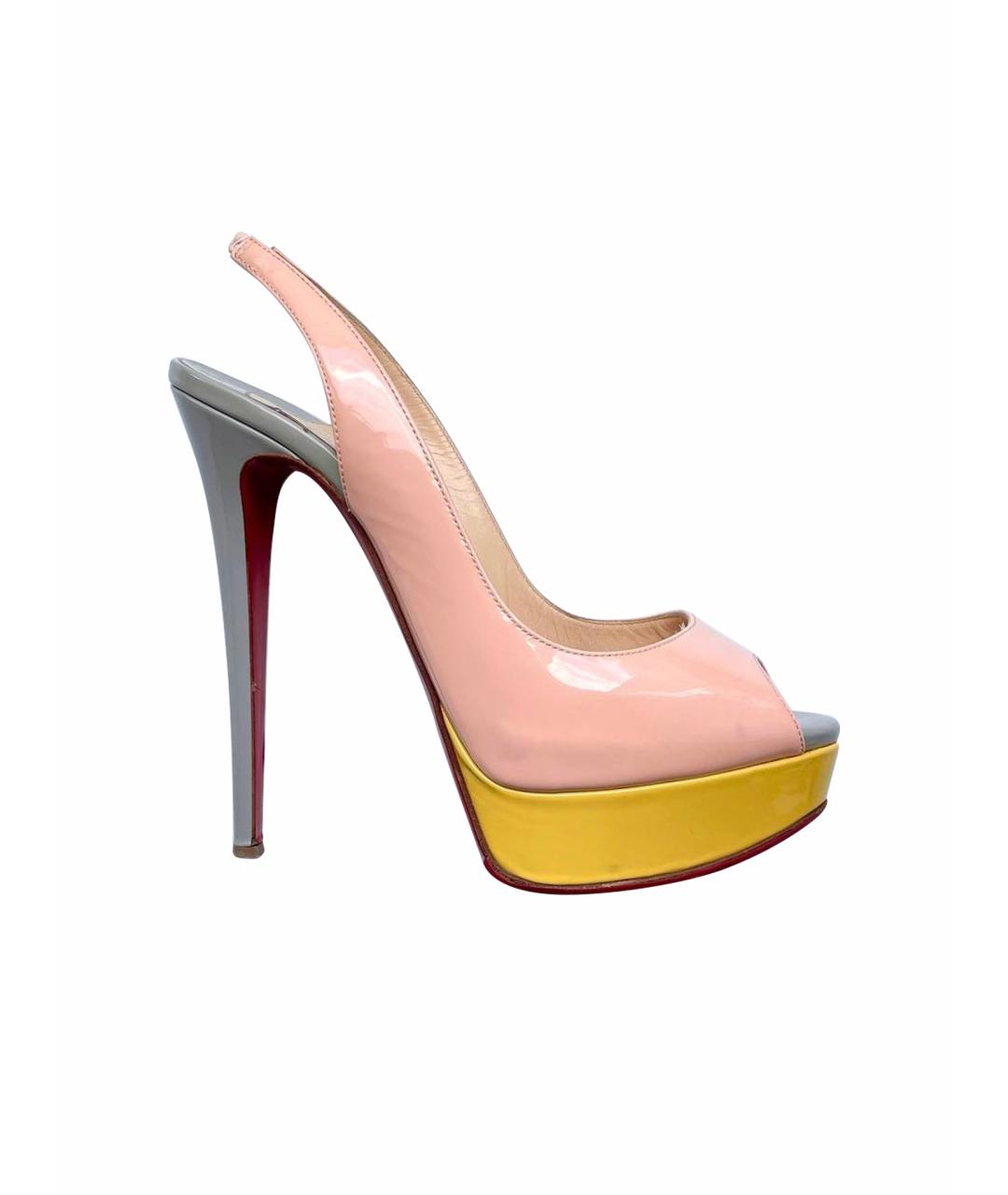 CHRISTIAN LOUBOUTIN Розовые босоножки из лакированной кожи, фото 1