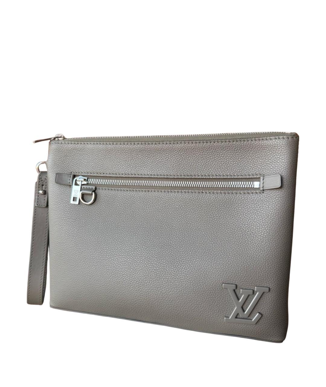 LOUIS VUITTON Хаки кожаная папка для документов, фото 1