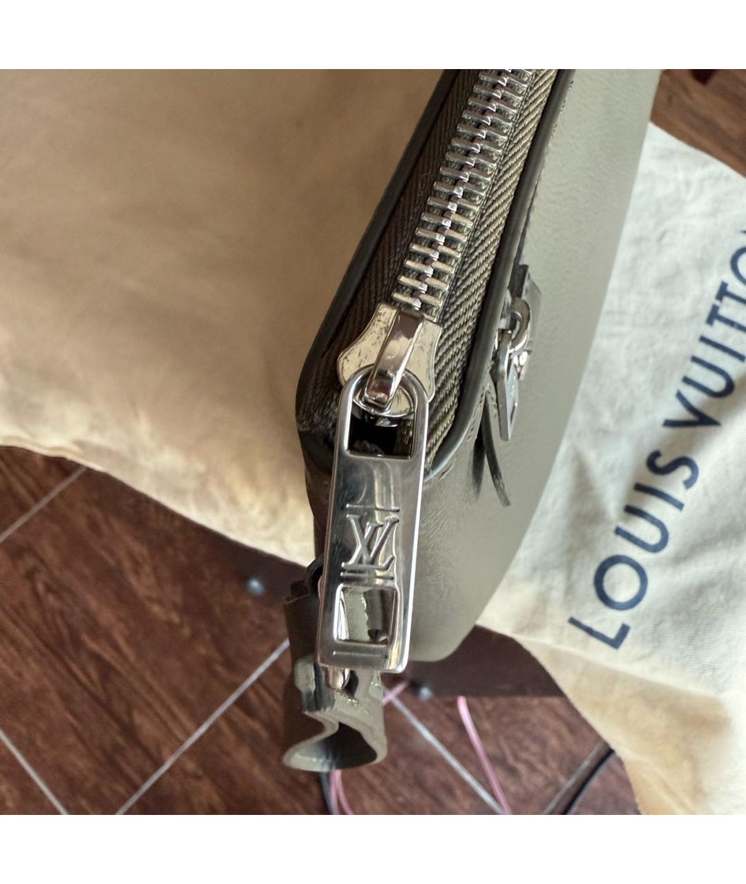 LOUIS VUITTON Хаки кожаная папка для документов, фото 4