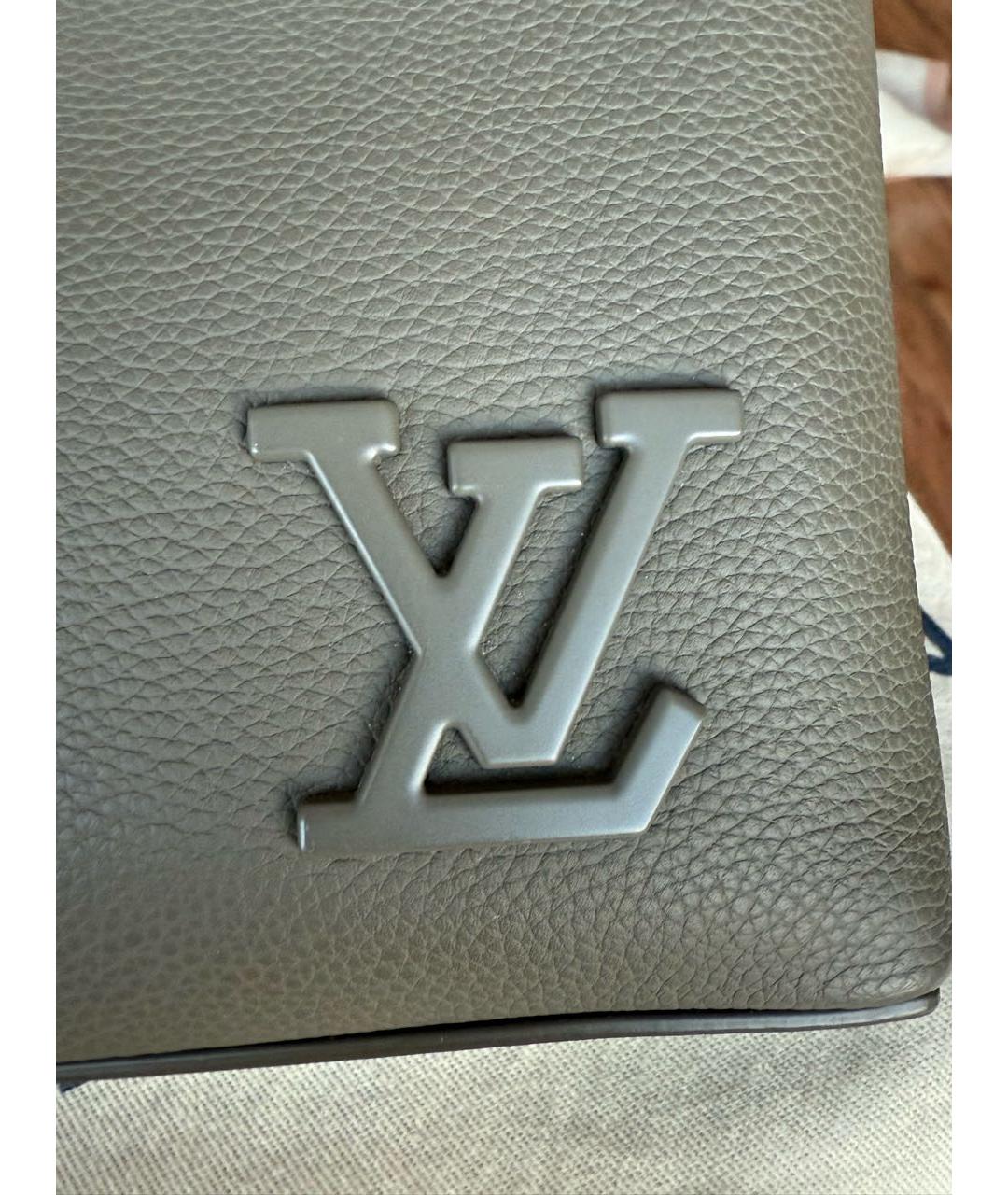 LOUIS VUITTON Хаки кожаная папка для документов, фото 3