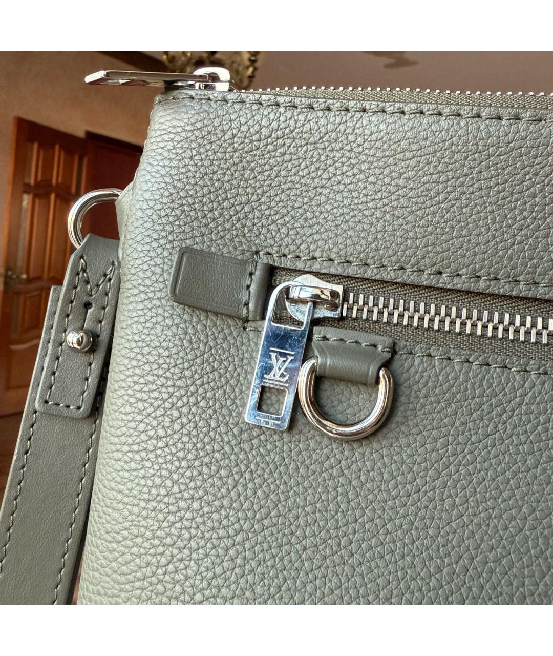 LOUIS VUITTON Хаки кожаная папка для документов, фото 2