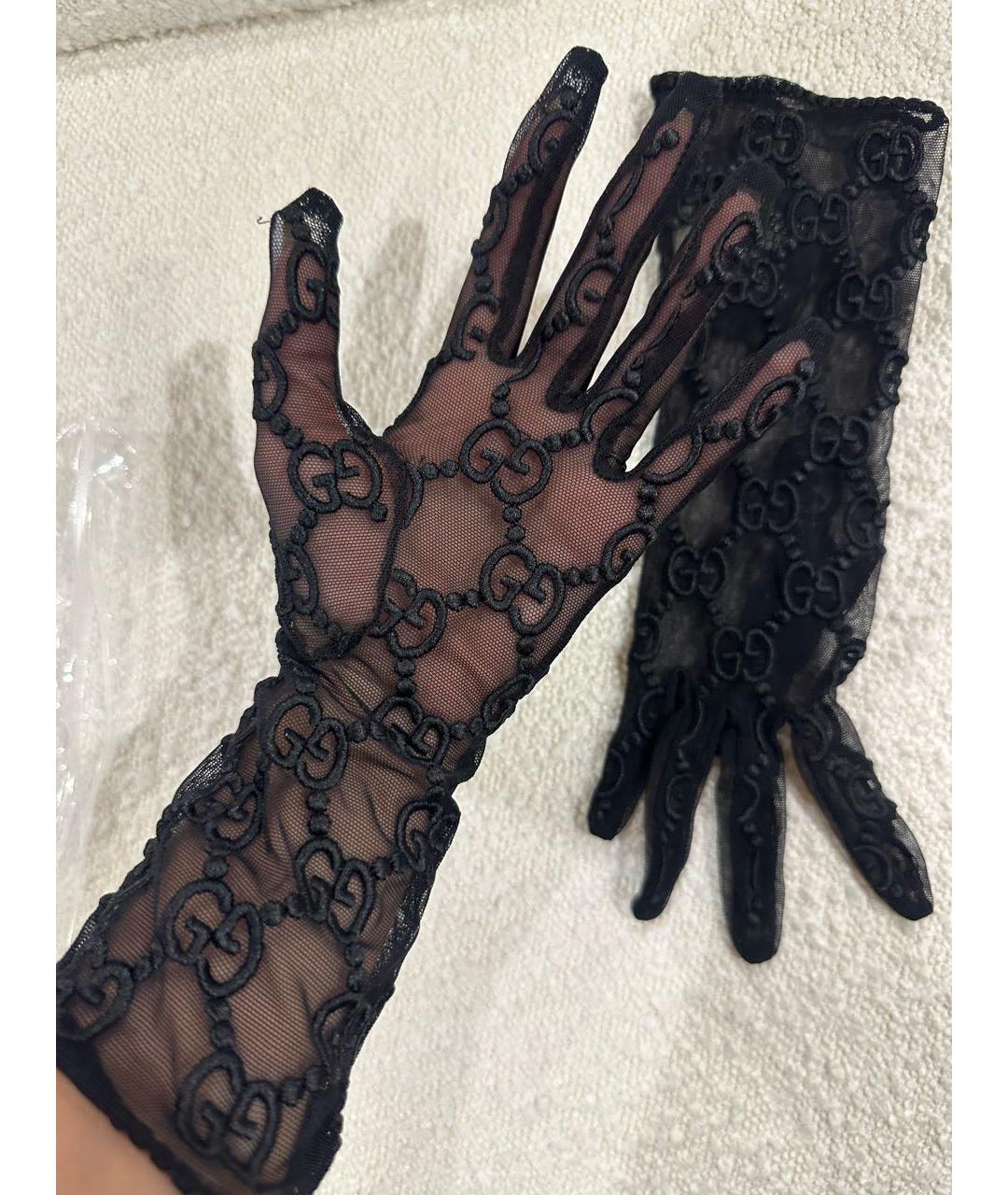 GUCCI Черные перчатки, фото 3